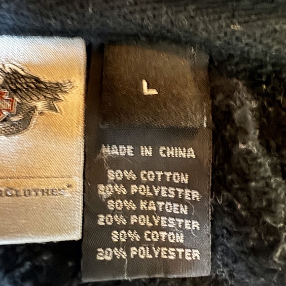 Harley-Davidson black hoodie jacket with wings and bling detail Size Large - Picture 11 of 13